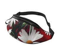sttung Red Flower and White Daisy Print All-in-One Waist Pack for Hiking,Travel and Running Enthusiasts