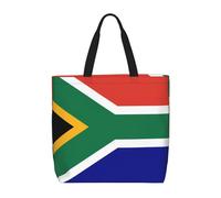 sttung South African flag Print Women's Large Beach Tote Bag - Reusable Shopping Handbag-Travel,Gym,Casual Outings