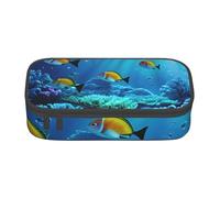 sttung Tranquil Underwater Scenery Print Eyebrow Pencil Cosmetic Storage Bag with Multiple Compartments for Travel