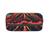 sttung Volcano Print Eyebrow Pencil Cosmetic Storage Bag with Multiple Compartments for Travel