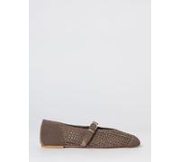 STUART WEITZMAN Perforated Knit Mary Jane Flats with Strap - Size: 8½ - female