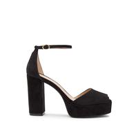 Stuart Weitzman Sabrina 110 Suede Platform Sandals - Black - 38 (IT38/ UK5)