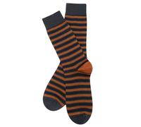 Stuarts London Brian Oak Striped Socks - Rust O/S O/S