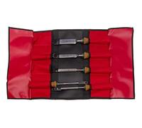 STUBAI Chisel Set with Cork Handle | 5 Pieces (4/10/16/20/30 mm) in Robust Roll Bag | Chisel with Non-Slip Cork Handle - Ergonomic, Durable & Precise | Carpenters & Carpenters