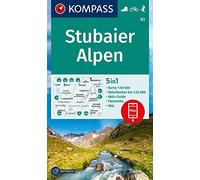 Stubaier Alpen + Aktiv Guide (83): Wandelkaart Schaal 1 : 50.000 (Kompass Wanderkarten)