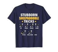 Stubborn Sheepadoodle Tricks, Doodle Dog Sheepadoodle T-Shirt, Men, Navy Blue, 4X-Large