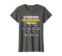 Stubborn Sheepadoodle Tricks, Doodle Dog Sheepadoodle T-Shirt, Women, Asphalt Grey, Small