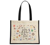 Stubbs Mugs A Little Bag For The Boat Cream & Black Jute Bag