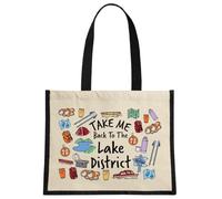 Stubbs Mugs Take Me Back To The Lake District Cream & Black Jute Bag