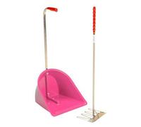 Stubbs Stable Mate Manure Collector With Long Handle Rake Pink (One Size)