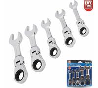 Stubby Ratchet Combination Hinged Spanner Set 10 12 13 17 19mm 04314