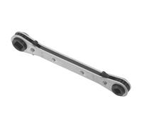 Stubby Ratchet Spanner Steel Dual Ended Hvac Refrigeration Repair Tool | Comfortable Grip, Silver Finish, Supports Fastener Work for Technicians and Diyers during Refrigerator Service Calls