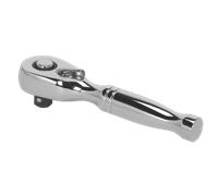Stubby Ratchet Wrench 1/4"Sq Drive Pear-Head Flip Reverse - Sealey AK660S New