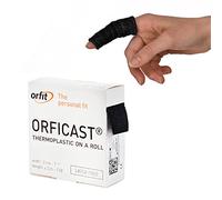 Orficast Easy-Form Splinting Material Heat-Activated Thermoplastic Tape For Trigger Finger, Thumb, Arthritis Pain Relief, Hand Support 1” x 9’, Black, One Roll