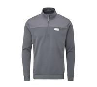 Stuburt Men's Active-Tech Zip Neck Top Pullover Sweater, Slate Grey, Medium