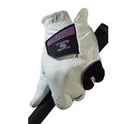 Stuburt Golf STGLV09 Womens Urban All Weather Golf Glove WIth Cabretta & Synthetic Leather, White/Black, Womens Left Hand Large
