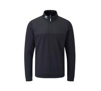 Stuburt Mens Golf Midlayer Thermal Moisture Wicking Active Sport Cardigan Sweater, Black Marl, XL UK