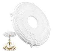 Stucco rosette made of PU hard foam, round ceiling rose, European design rosette for home lighting and chandeliers, simple and safe decoration for homeowners, interior designers, craftsmen (Au