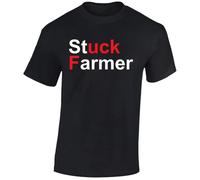 Stuck Farmer Mens T-Shirt A F*ck Starmer Funny Nonsense Labour Unisex Top T-Shirt Black - Small