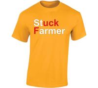 Stuck Farmer Mens T-Shirt A F*ck Starmer Funny Nonsense Labour Unisex Top T-Shirt Gold - XX-Large