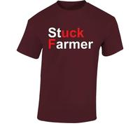Stuck Farmer Mens T-Shirt A F*ck Starmer Funny Nonsense Labour Unisex Top T-Shirt Maroon - XX-Large