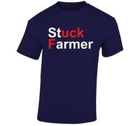 Stuck Farmer Mens T-Shirt A F*ck Starmer Funny Nonsense Labour Unisex Top T-Shirt Navy Blue - XX-Large