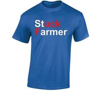 Stuck Farmer Mens T-Shirt A F*ck Starmer Funny Nonsense Labour Unisex Top T-Shirt Royal Blue - Small