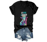 Stuck Farmer T Shirt Farmer Sarcastic Humor Shirt Funny Vintage Stuck Farmer V-Neck T-Shirt