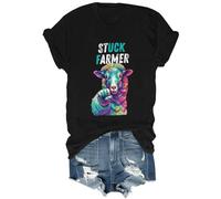 Stuck Farmer T Shirt Farmer Sarcastic Humor Shirt Funny Vintage Stuck Farmer V-Neck T-Shirt Black