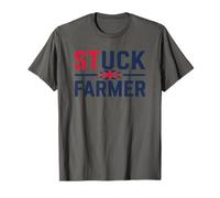 Stuck Farmer UK Flag Funny Farmer For Men Women, Farmworker T-Shirt