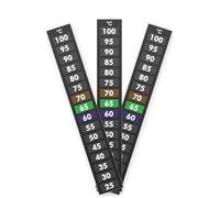 Stuck For 25-100°C High-Temperature Range Liquid Crystal Thermometer Strip, 5°C Increments, Self-Adhesive, Manufactured in the UK, for Dairy, Brewing, Workshop and Industrial Use, 3 Pack