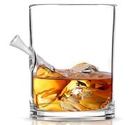 Stuck In Glass - Hole in One Golf Tee Whiskey Glasses - Original Handcrafted Embedded Barware (10 oz) - Ideal for Wine Lovers, Men's Gifts, Boyfriend, and Rocks Drinkware - White