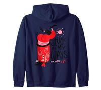 Stuck in My Ways - Surreal Positivity Monster in a Hat Zip Hoodie