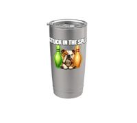 Stuck in the Split Funny Bulldog Bowler Stainless Steel Insulated Tumbler