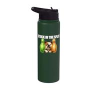 Stuck in the Split Funny Bulldog Bowler Stainless Steel Insulated Water Bottle