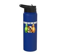 Stuck in the Split Funny Bulldog Bowler Stainless Steel Insulated Water Bottle