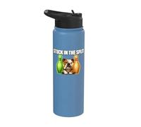 Stuck in the Split Funny Bulldog Bowler Stainless Steel Insulated Water Bottle