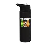 Stuck in the Split Funny Bulldog Bowler Stainless Steel Insulated Water Bottle