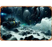Stuck in the the mariana trench Sci-fi Animals and Creatures Nature and Landscapes Classic Man Cave Wall Art Decor 8x12 inch Metal Tin Sign Plaque Poster