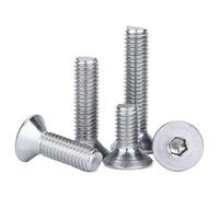 Stud Bolts, 5/20/50pcs M2 .5 M5 M10 Length 3-50mm 304 Stainless Steel Hexagon Hex Socket Countersunk Screw Flat Head Bolts(6mm,M2.5 50pcs)