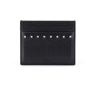 Stud Detail Leather Card Holder - male - Valentino Garavani - Wallets & Cardholders - Black - ONE SIZE - Accessories ONE SIZE