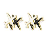Stud Earring Aeroplane Made With Enamel & Tin Alloy by JOE COOL
