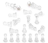 Stud Earring Clasps, Pack of 100, Impenetrable Soft Long Earring Backs, Comfort, TPE Medical Material for Studs, Suitable for All Types of Earrings (Pillar Ball)