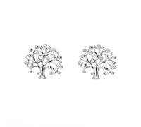 Stud Earring for Women Imitation Diamond Studs Girls CZ Stud Earring Stylish Tree of Life Dangle Earring Jewelry with Brilliant Crystal (Silver Plated Tree of Life)