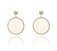 Stud Earrings Celtic Tree of Life for Women Drop Earring for Girls Gold Plated Earring Stainless Steel with Crystal (Gold Plated)