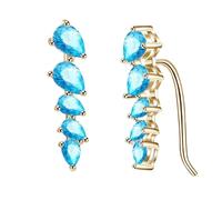 Stud Earrings Cute, Gold Earrings for Women Stud Cubic Zirconia Geometric 17X4mm for Aunt New Year Jewelry Elegant