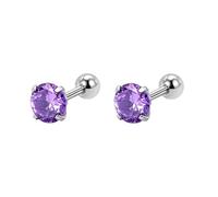 Stud Earrings Cute, Stainless Steel Stud Earrings Silver 8mm Round Shaped 8mm for Women Anniversary Jewelry Upgrade
