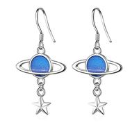 Stud earrings Drop Dangle earring Fashion Silver Earrings For Women Party Charming Blue Planet Earring Ear Drop Jewelry Pendientes wedding Birthday gifts for women