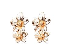 Stud Earrings Fashion Earrings European And Personality Trend Color Double Layer Flower Studs Sterling Silver for Women