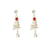 Stud Earrings Festive Holiday Jewelry For (Gold, 4x2cm)
